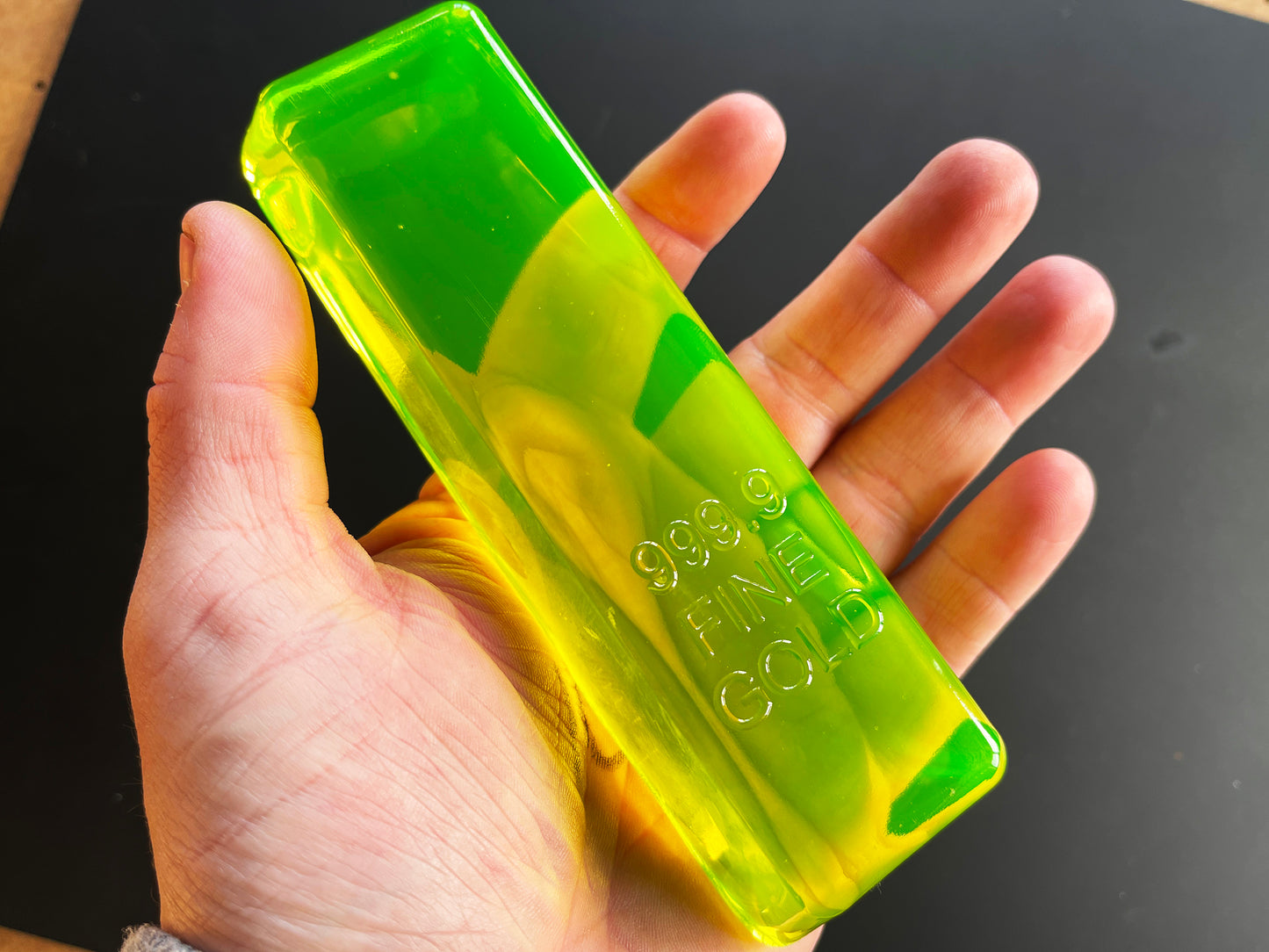 Uranium Glass Gold Bar Ingot