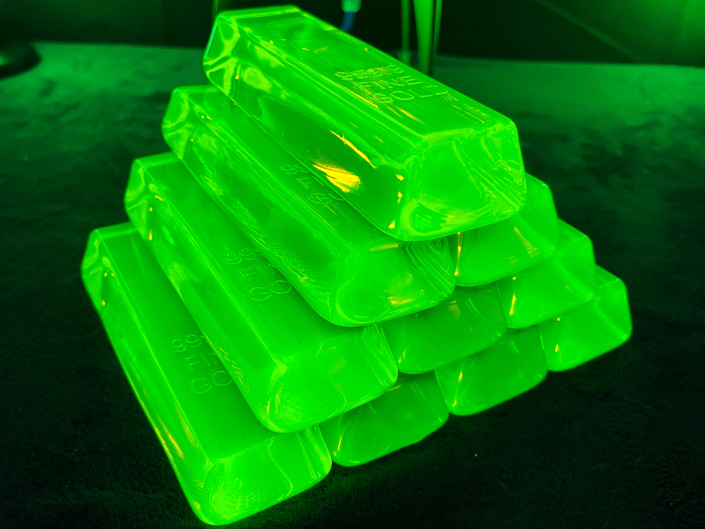 Uranium Glass Gold Bar Ingot