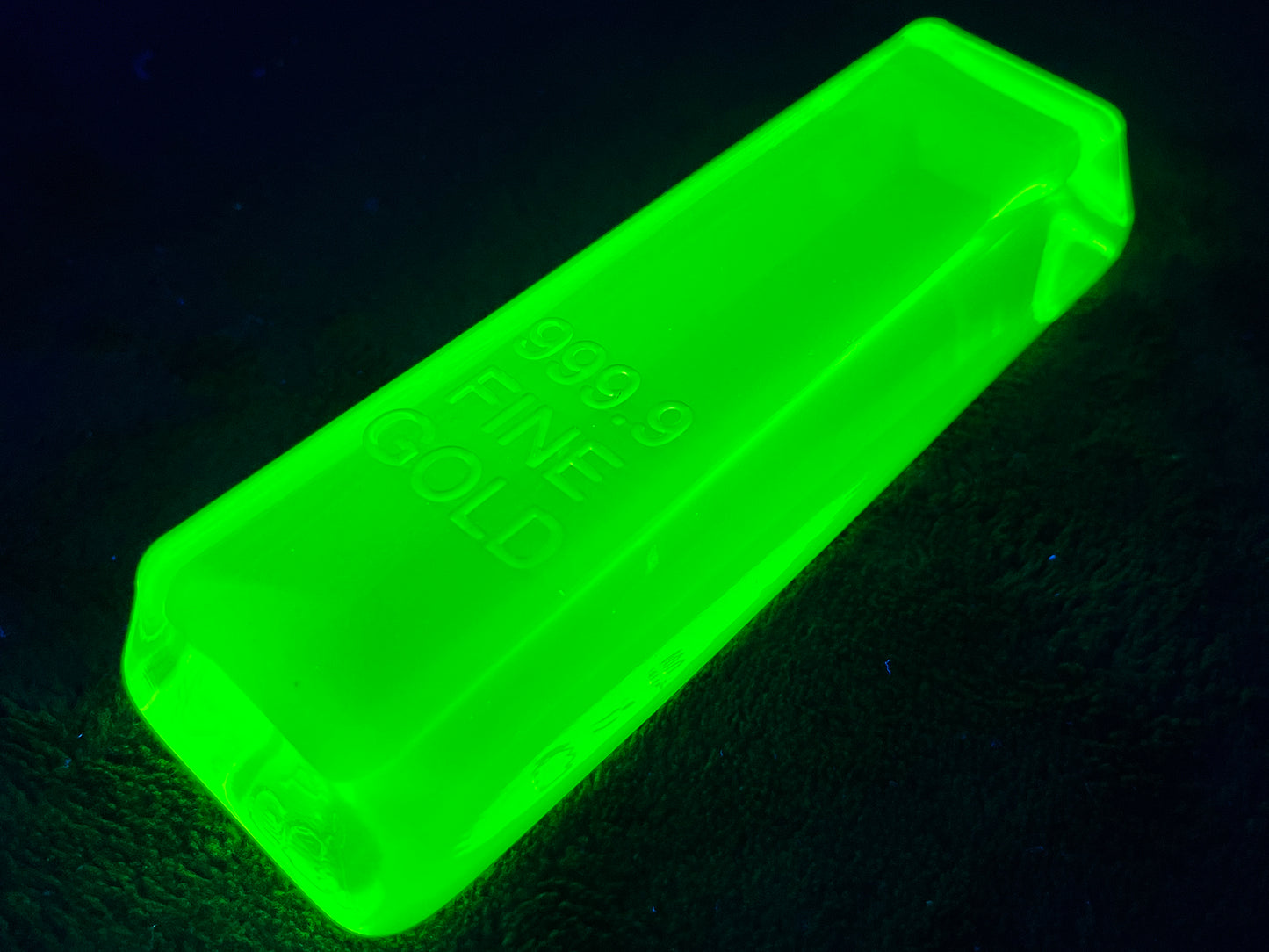 Uranium Glass Gold Bar Ingot