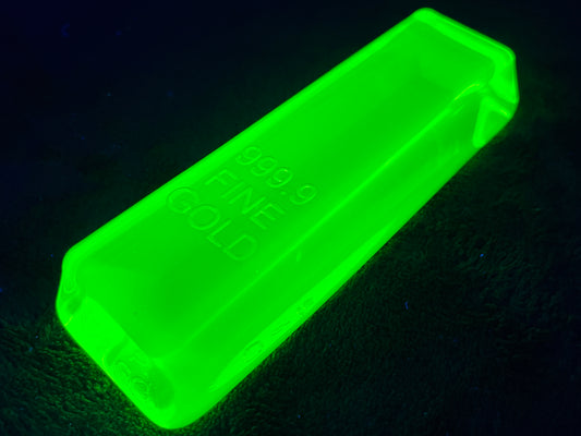 Uranium Glass Gold Bar Ingot