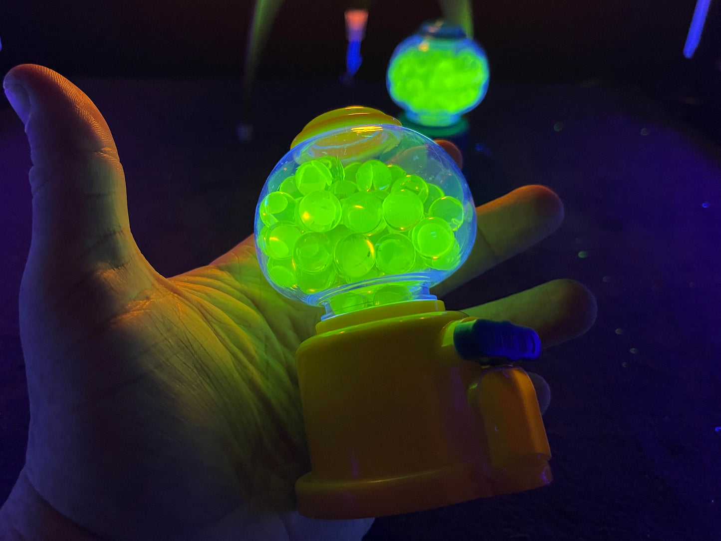 Uranium Glass Marble Filled Gumball Machine (Seconds)