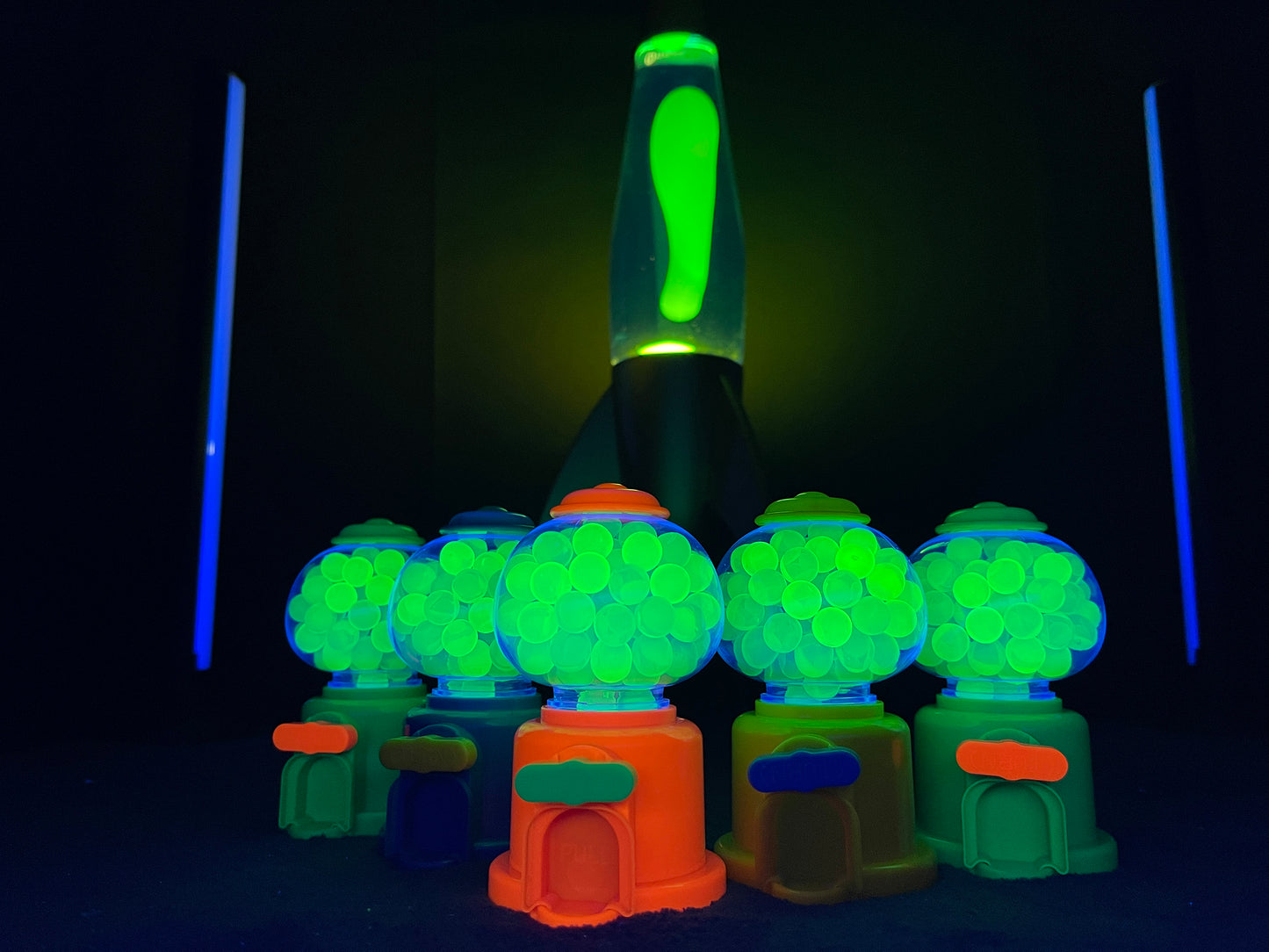 Uranium Glass Marble Filled Gumball Machine