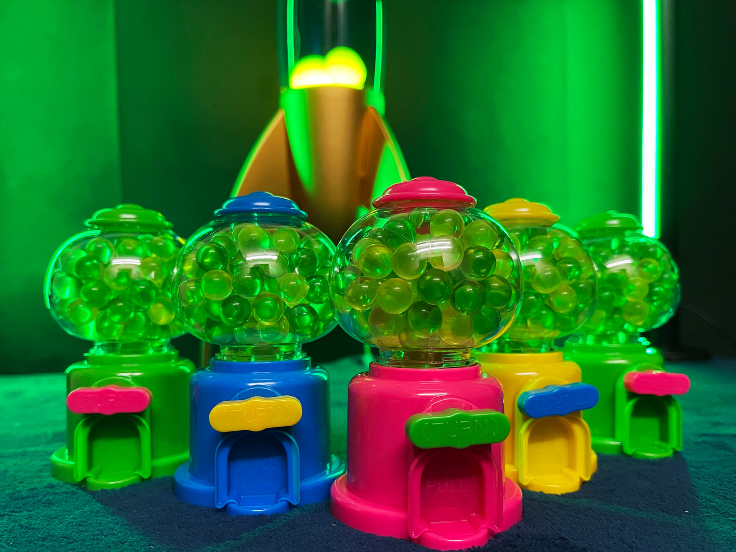 Uranium Glass Marble Filled Gumball Machine