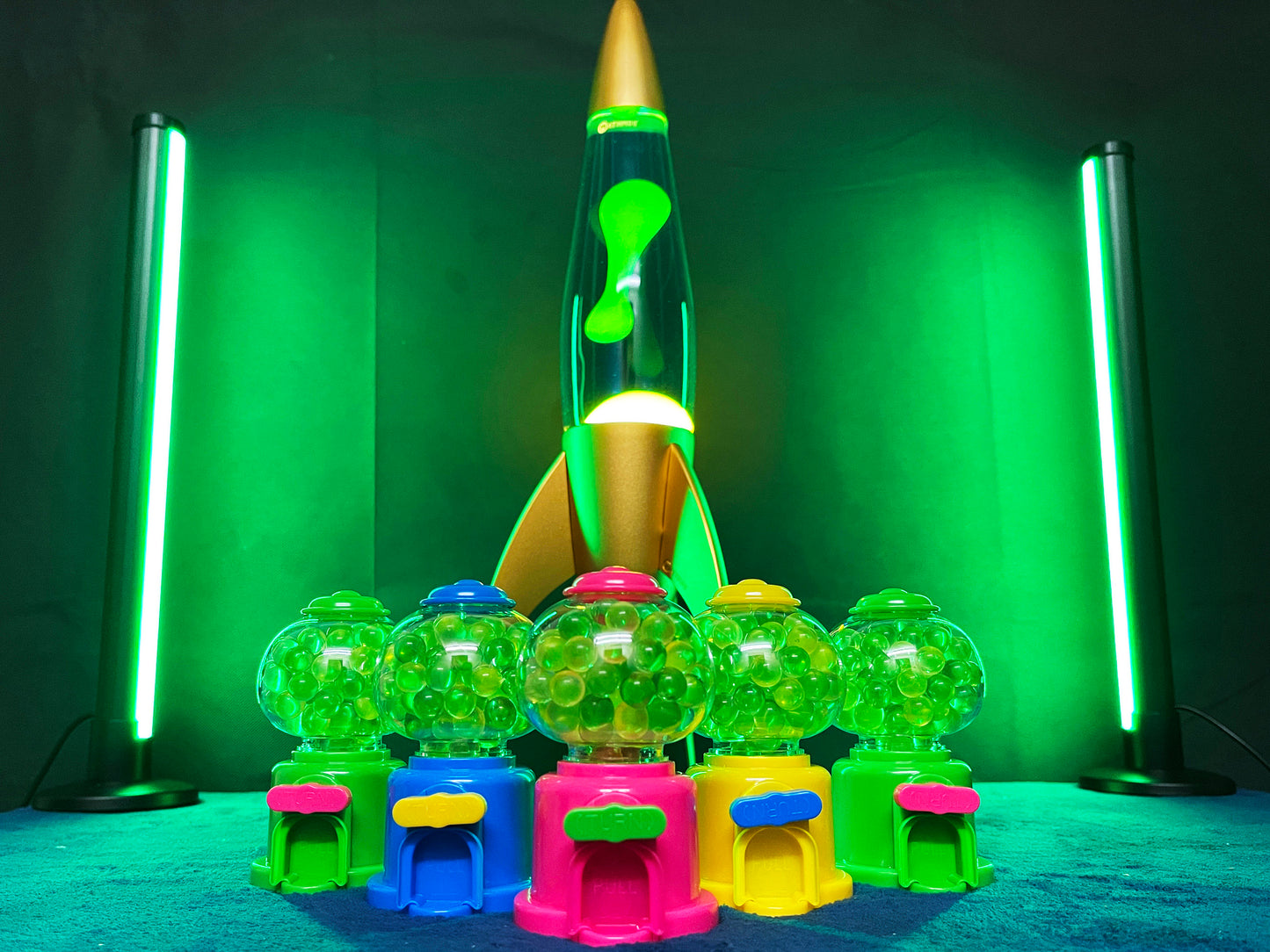 Uranium Glass Marble Filled Gumball Machine