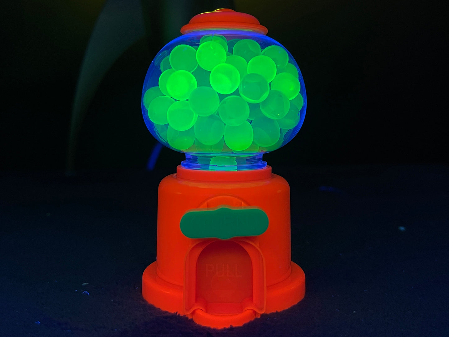 Uranium Glass Marble Filled Gumball Machine
