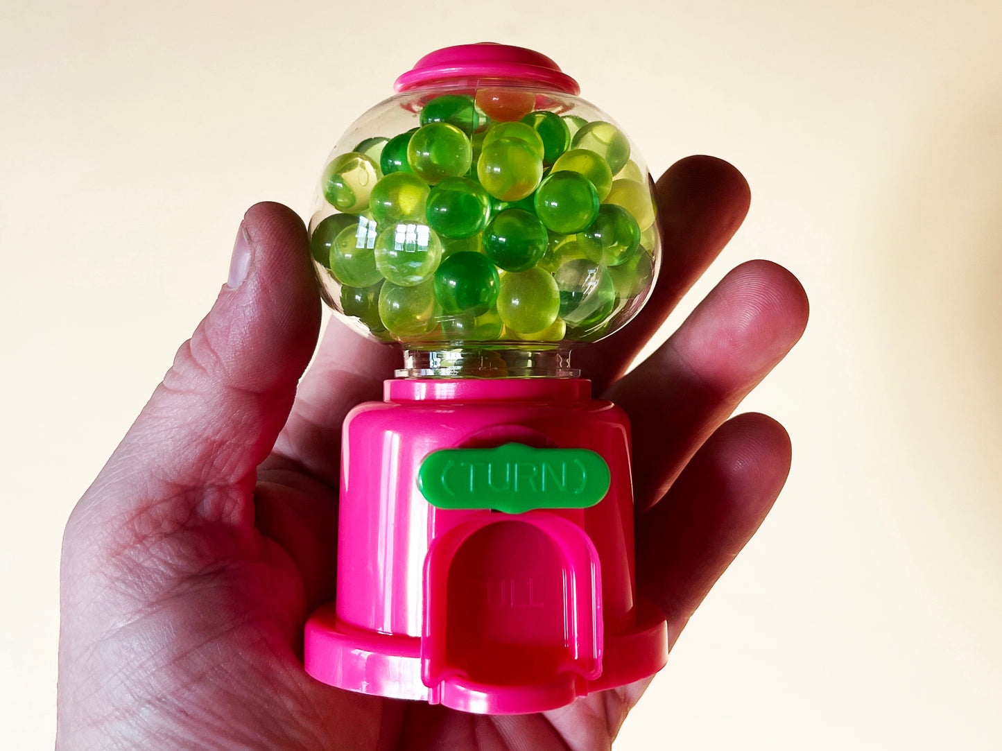 Uranium Glass Marble Filled Gumball Machine