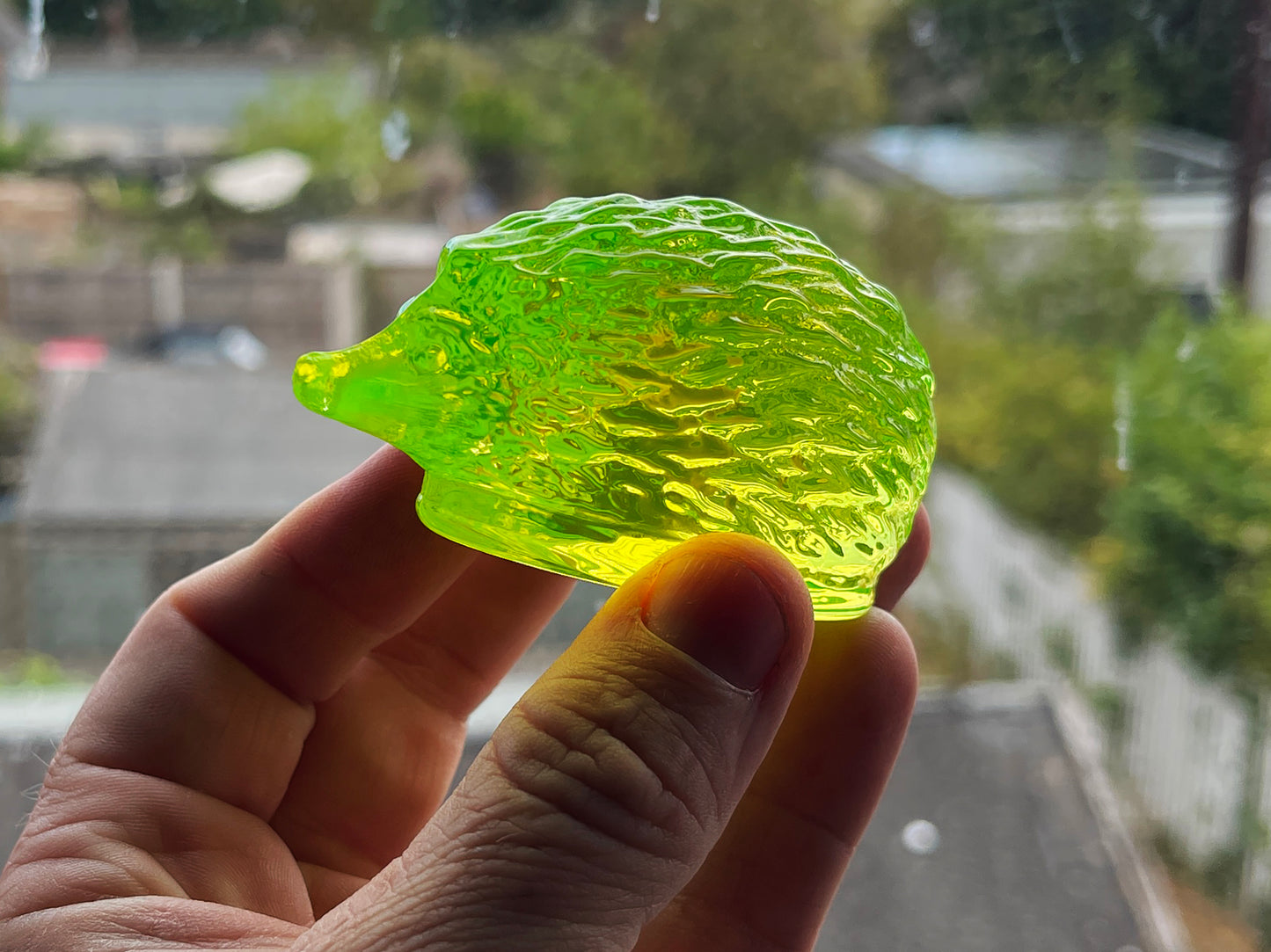 Uranium Vaseline Glass Hedgehog