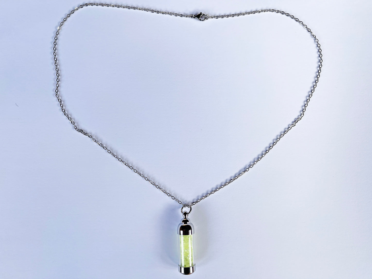 Uranium Glass Filled Pendant Necklace