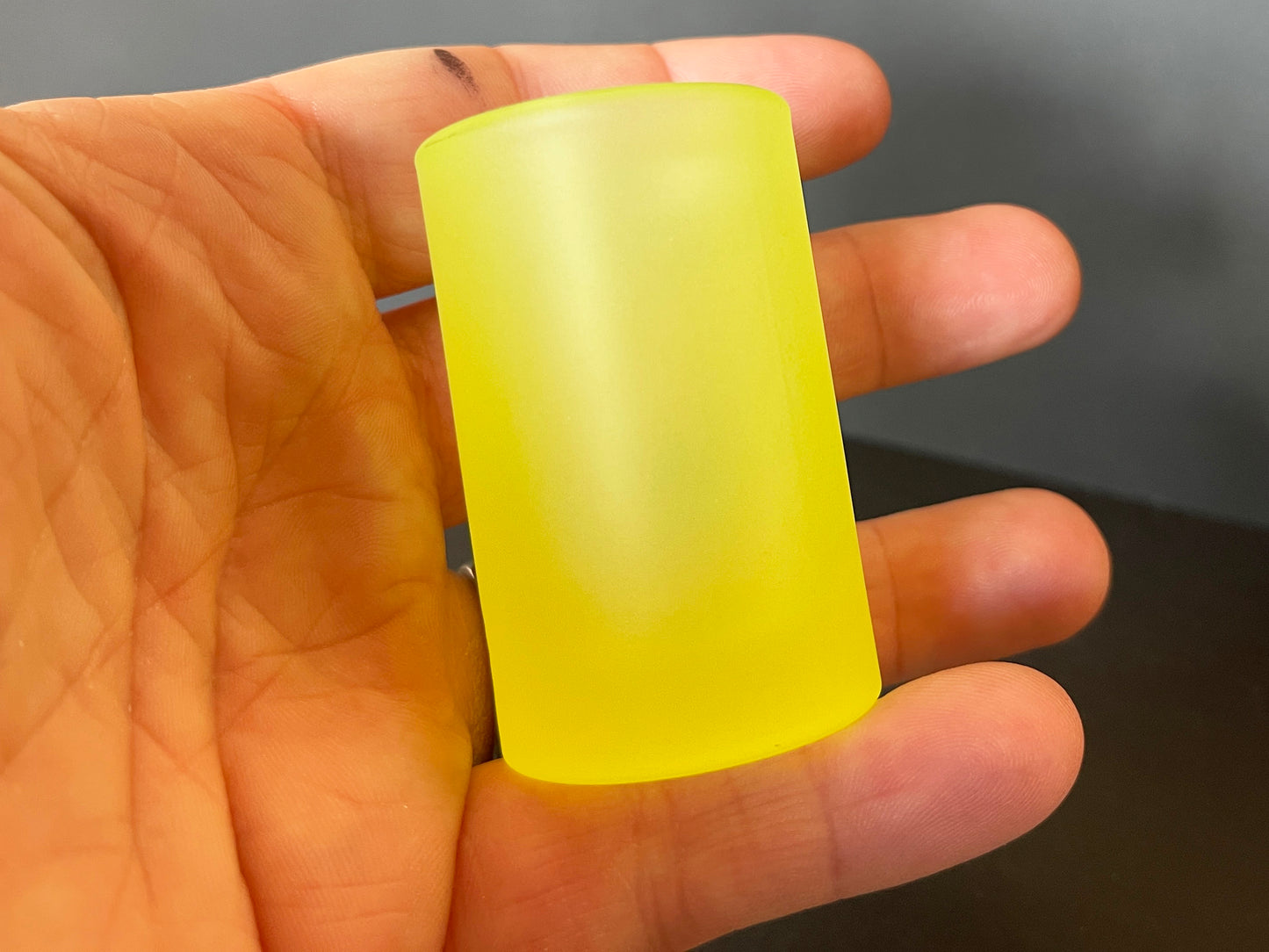 Uranium Glass Shot Glass - Frosted