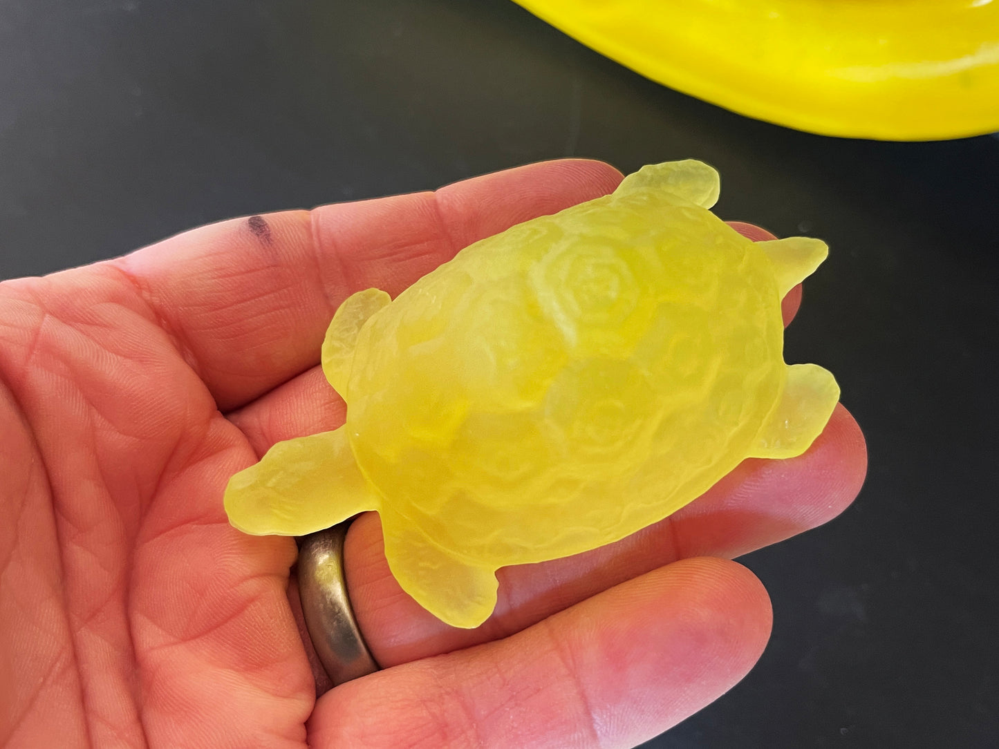 Uranium Vaseline Glass Turtle
