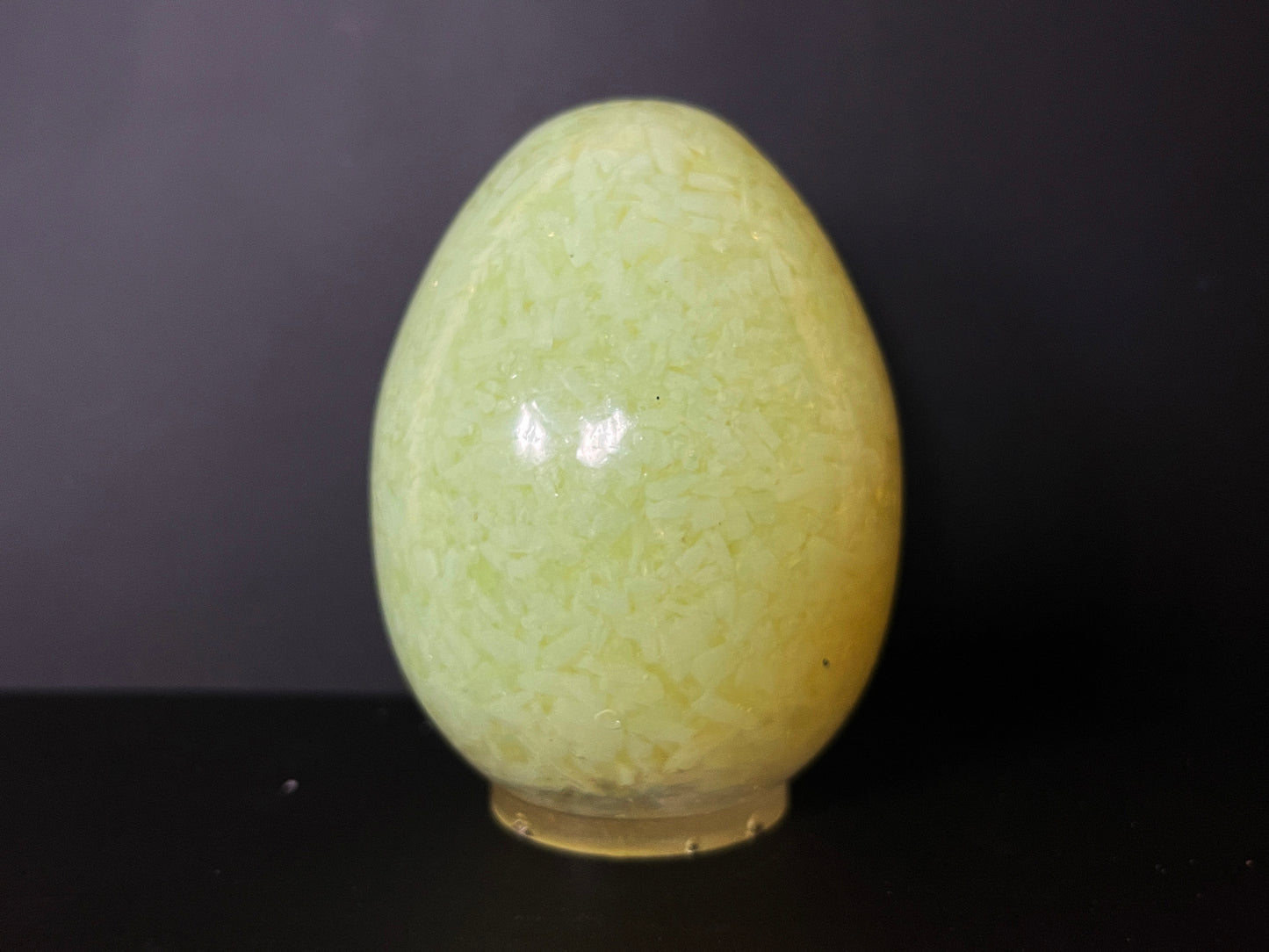 Uranium Glass Resin Custard Egg (Uresinium)