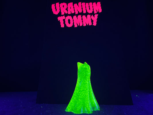 Uranium Glass Resin Ghost Cat - Tall (Uresinium)