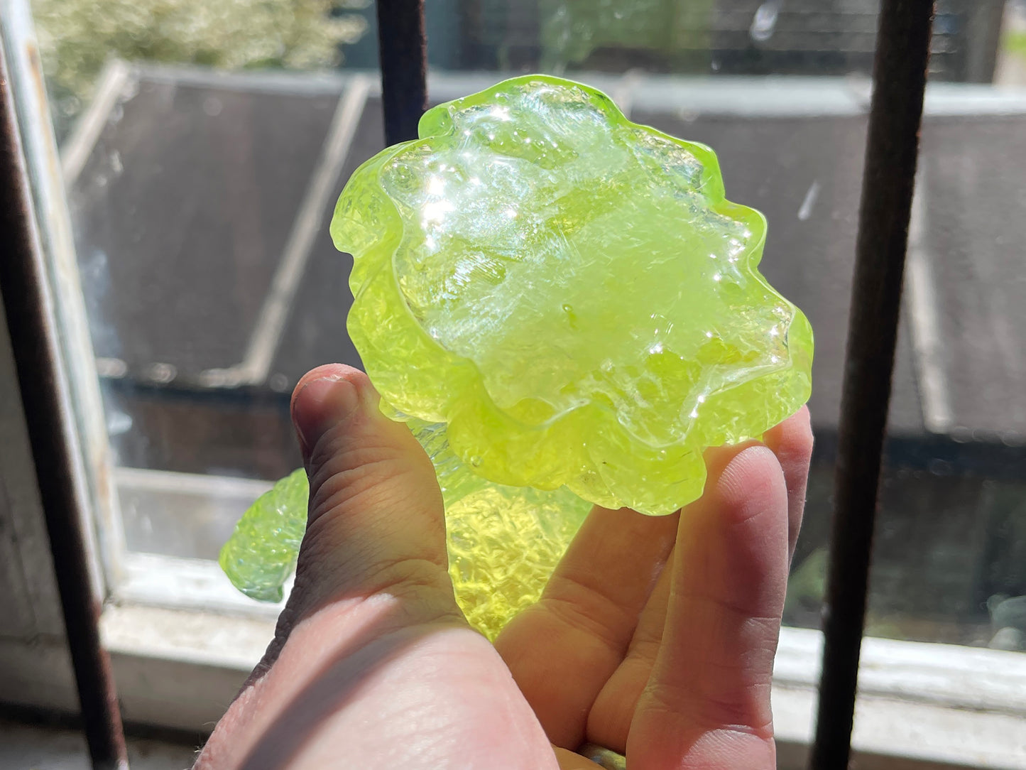 Uranium Glass Resin Ghost Cat - Tall (Uresinium)