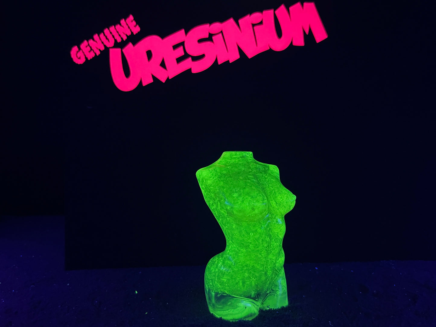 Uranium Glass Resin Ghost Female Figure (Uresinium)