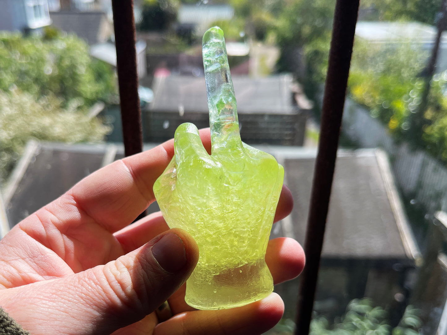 Uranium Glass Resin Middle Finger (Uresinium)