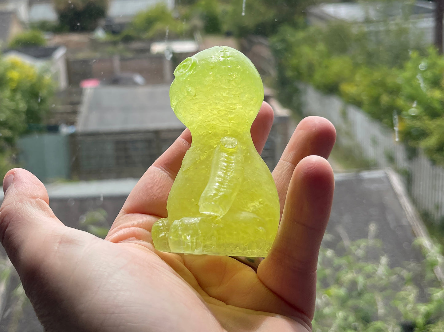 Uranium Glass Resin Scruffy Teddy (Uresinium)
