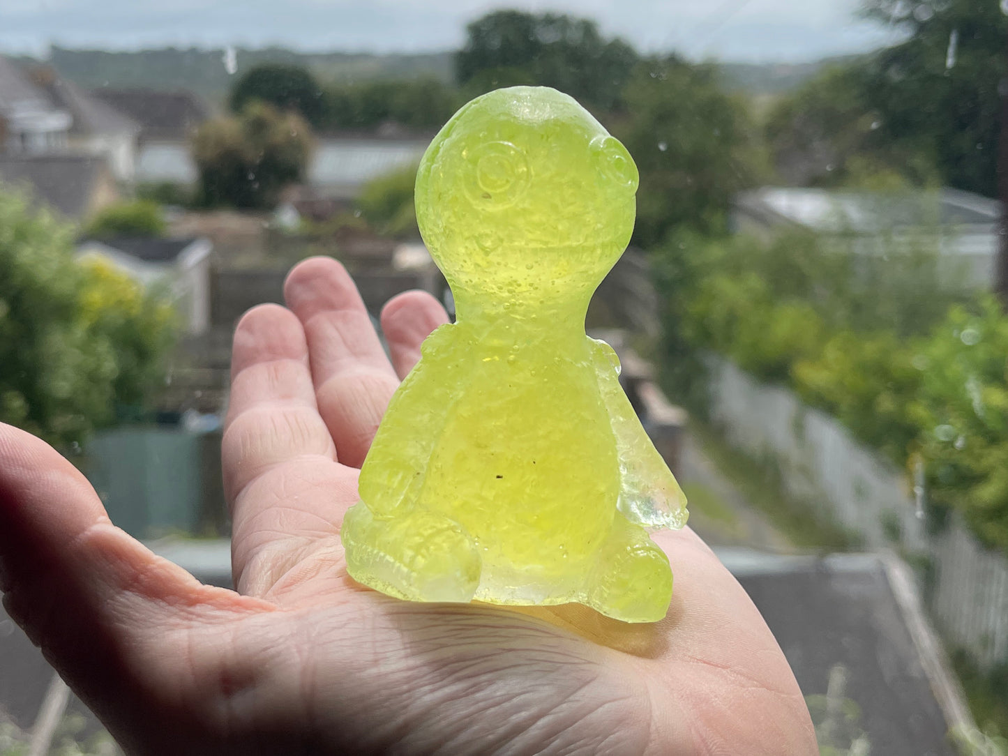 Uranium Glass Resin Scruffy Teddy (Uresinium)