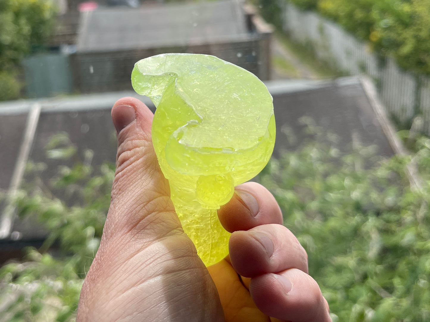 Uranium Glass Resin Scruffy Teddy (Uresinium)
