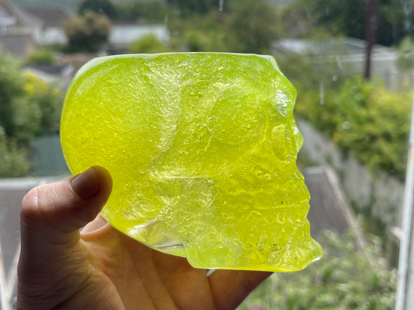 Uranium Glass Resin Skull Pot (Uresinium)