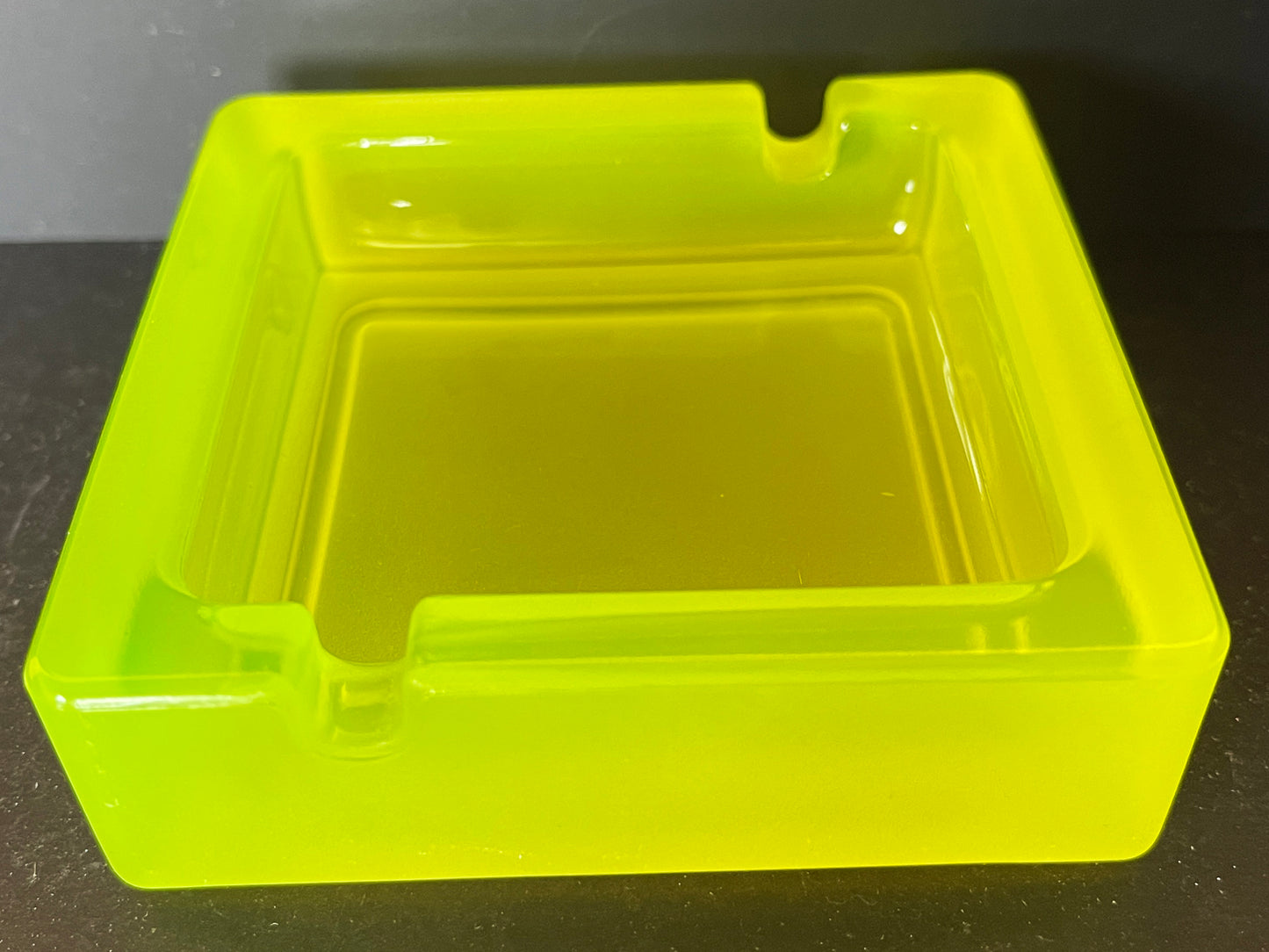 Uranium Glass Frosted Ashtray
