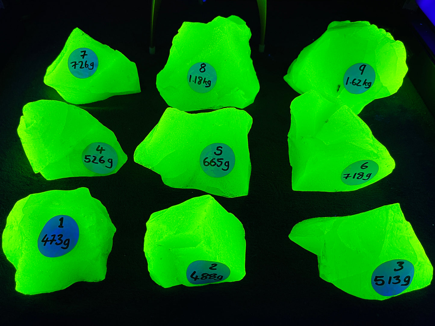 Uranium Glass Cullet Chunks - Supersize