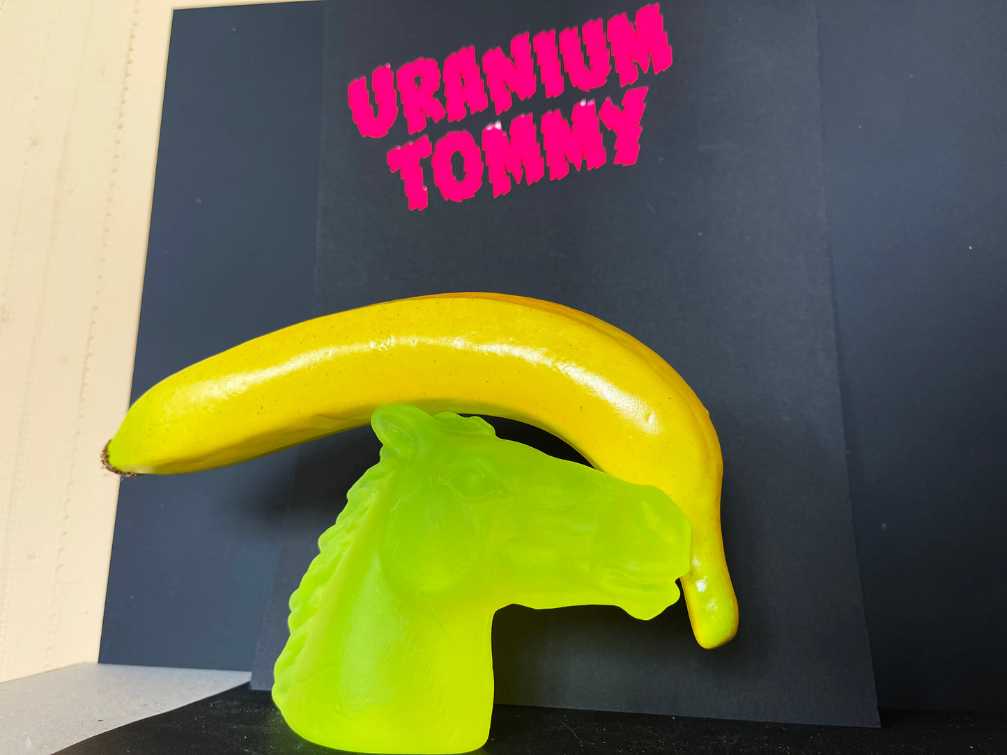 Uranium Glass Horse Head - Frosted