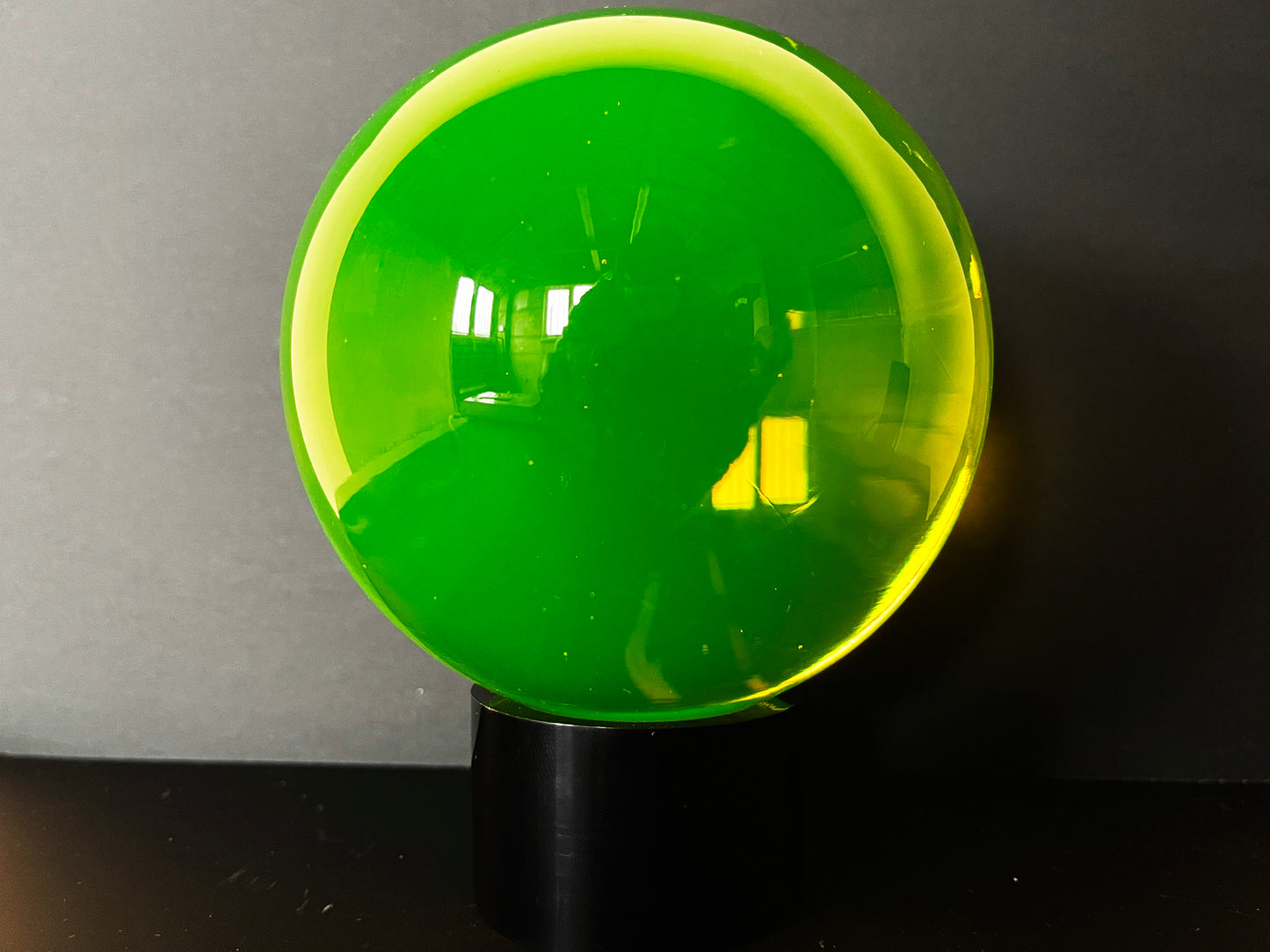Uranium Glass 4 inch Sphere - Flat Bottom