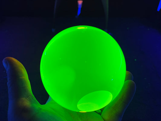 Uranium Glass 4 inch Sphere - Flat Bottom