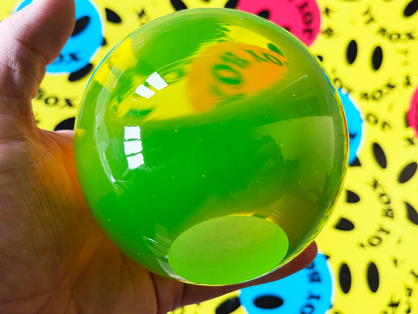 Uranium Glass 4 inch Sphere - Flat Bottom