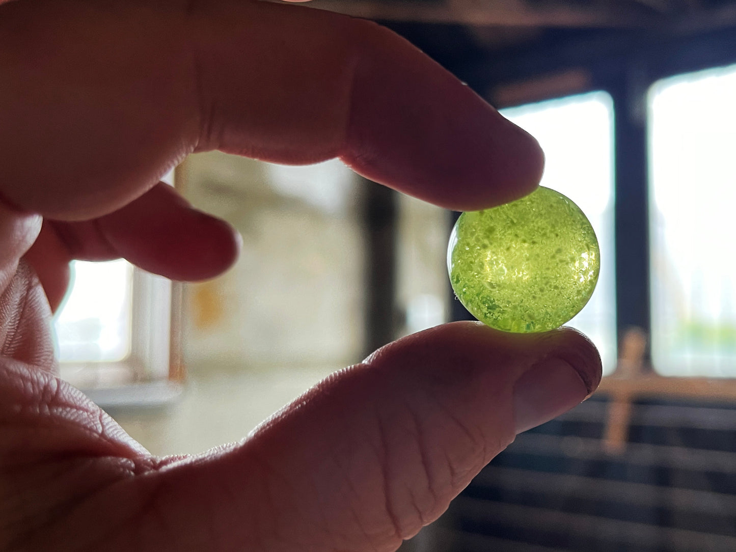 Uranium Glass 20mm Shooter Marble