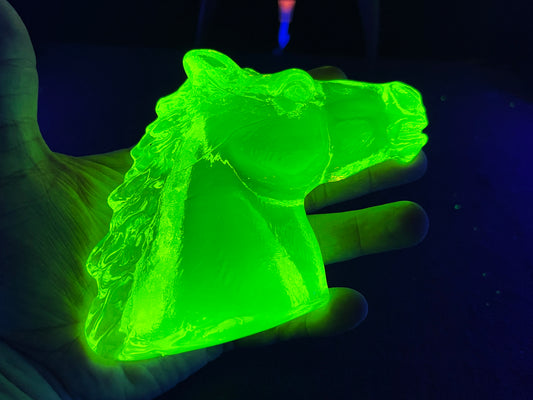 Uranium Glass Horse Head