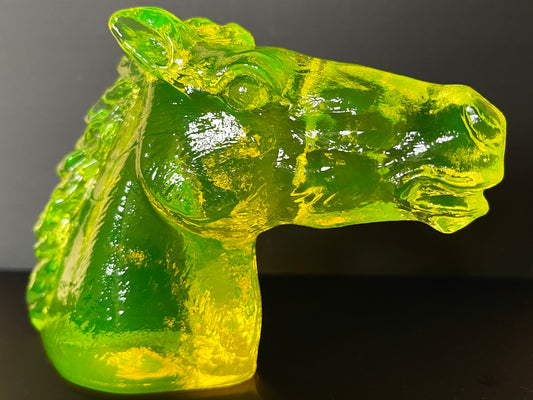 Uranium Glass Horse Head