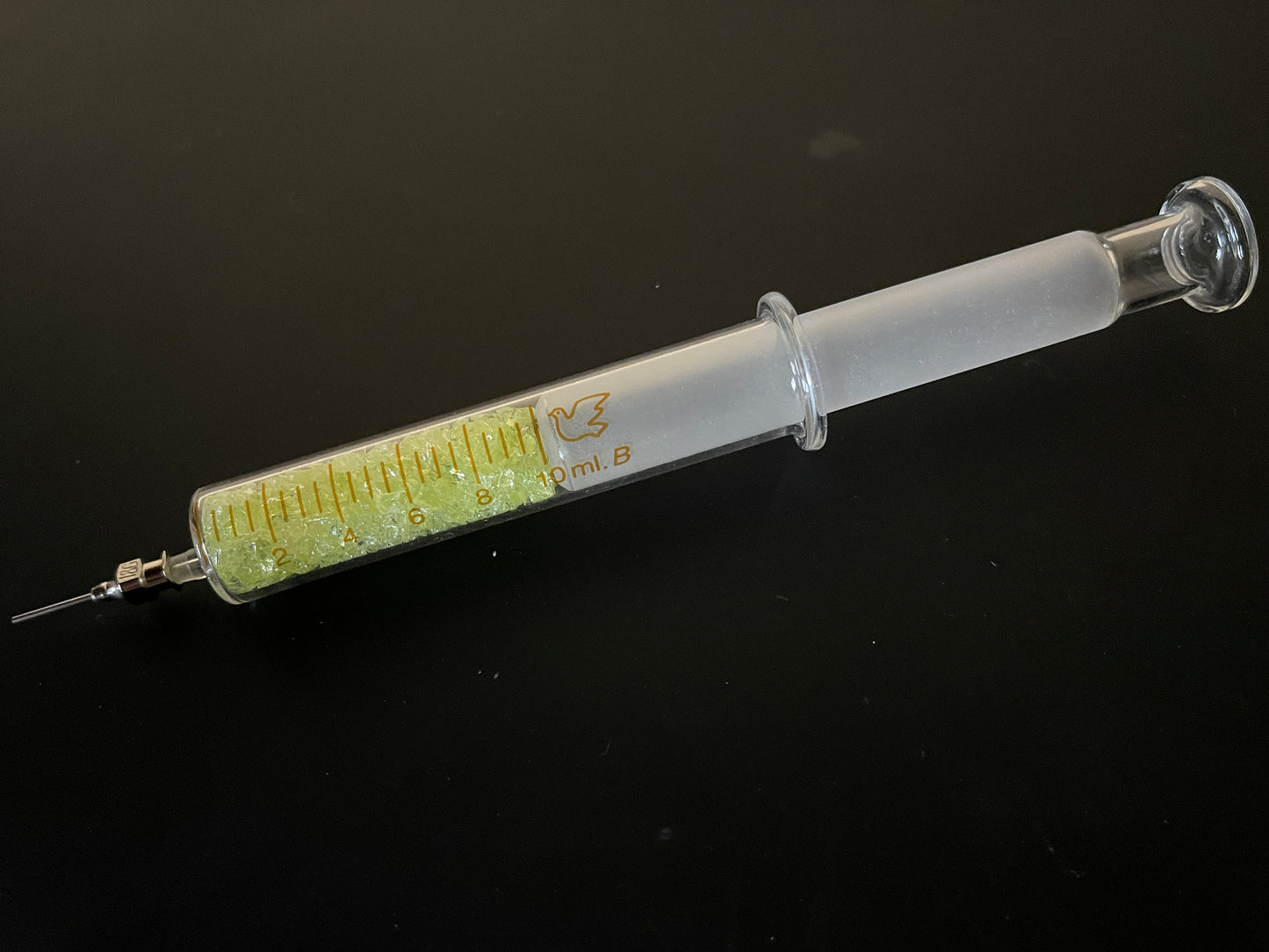 Uranium Glass Filled Syringe