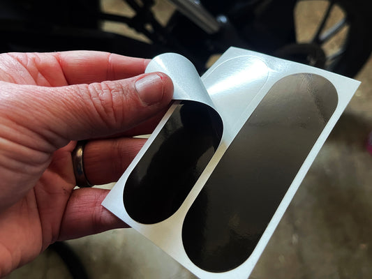 Veloviz Black STEALTH Reflective RED Motorcycle Fork Reflector Stickers