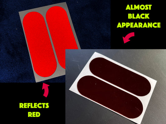 Veloviz Black STEALTH Reflective RED Motorcycle Fork Reflector Stickers