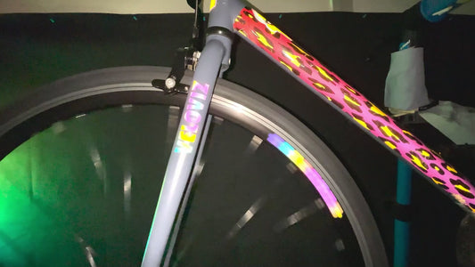 Reflective Rainbow Bright Flower Wheel Rim Stickers