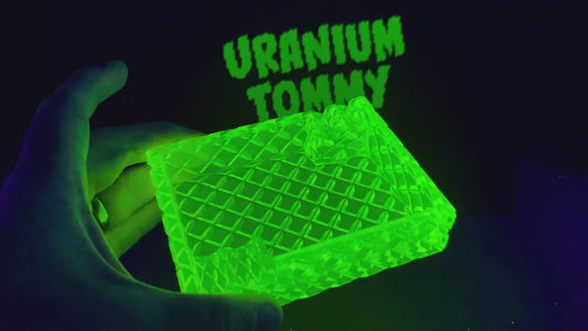 Uranium Glass Faceted Ashtray