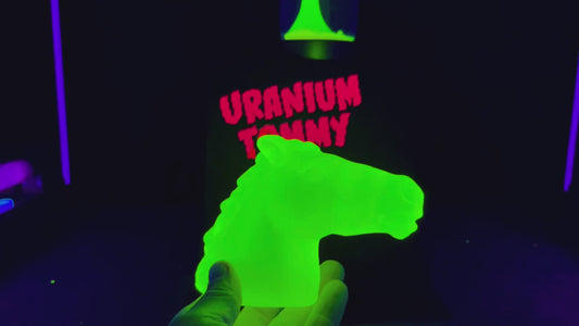 Uranium Glass Horse Head - Frosted