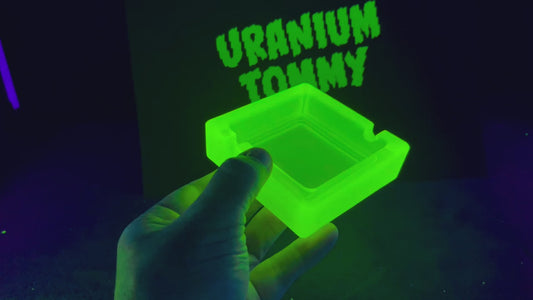 Uranium Glass Frosted Ashtray