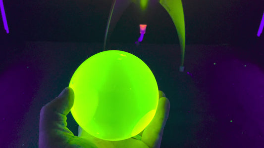 Uranium Glass 4 inch Sphere - Flat Bottom
