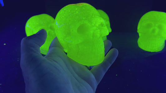 Uranium Glass Resin Skull Large (Uresinium)