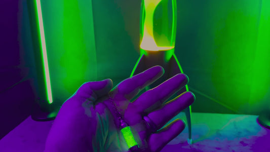 Uranium Glass Filled Pendant Necklace