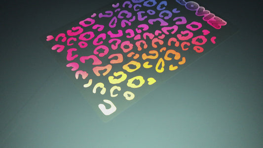 Reflective Leopard Print A4 Cargo Bike Stickers - Super Fade