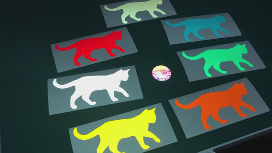 Valueviz Reflective Cat Walking (Large) Stickers