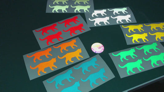 Valueviz Reflective Cat Walking (Medium) Stickers