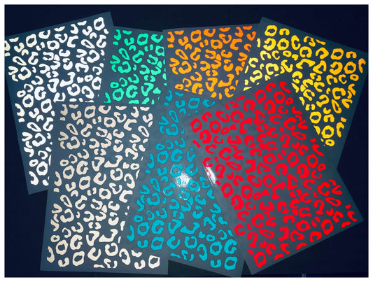 Valueviz Reflective A4 Leopard Print Stickers