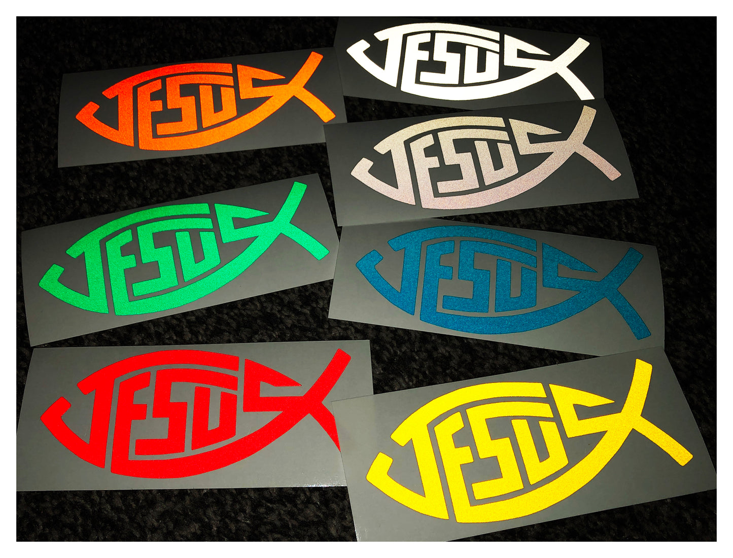 Valueviz Reflective Jesus Fish Cutout Ichthys Stickers