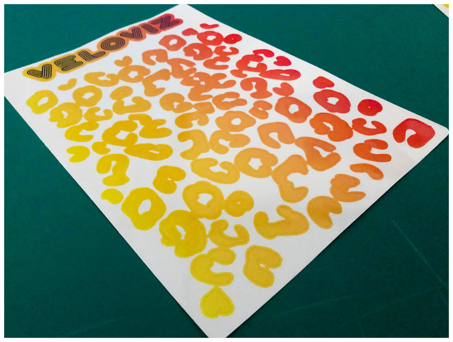 Reflective Leopard Print A4 Cargo Bike Stickers - Orange Yellow Fade