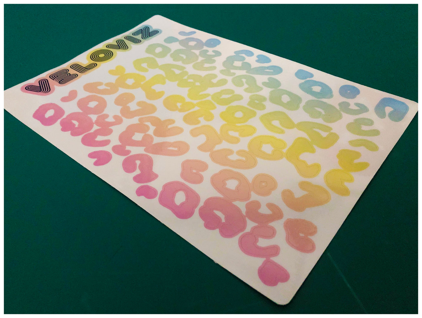 Reflective Leopard Print A4 Cargo Bike Stickers - Pastel Fade