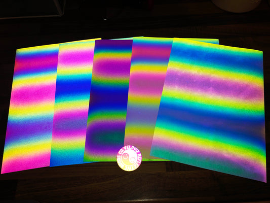 Rainbow Bright Reflective Self Adhesive Sheets